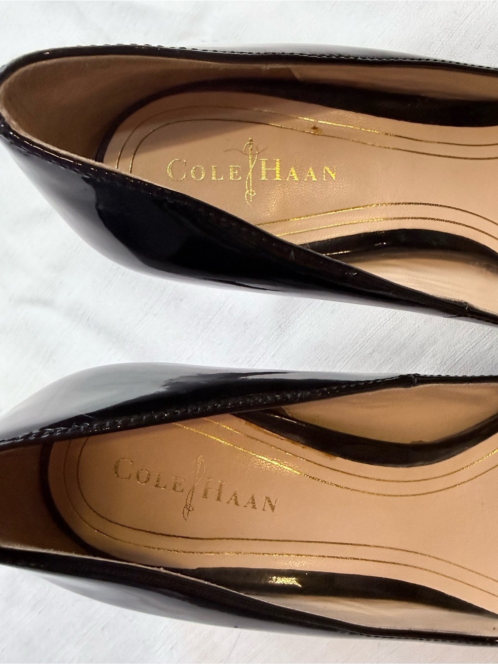 Cole Haan Nike Air Black Patent Leather Platform Pumps Heels Women’s 6B - Picture 2 of 13